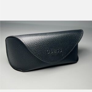 Guess Black Pebbled Eyewear Case with Embossed Logo